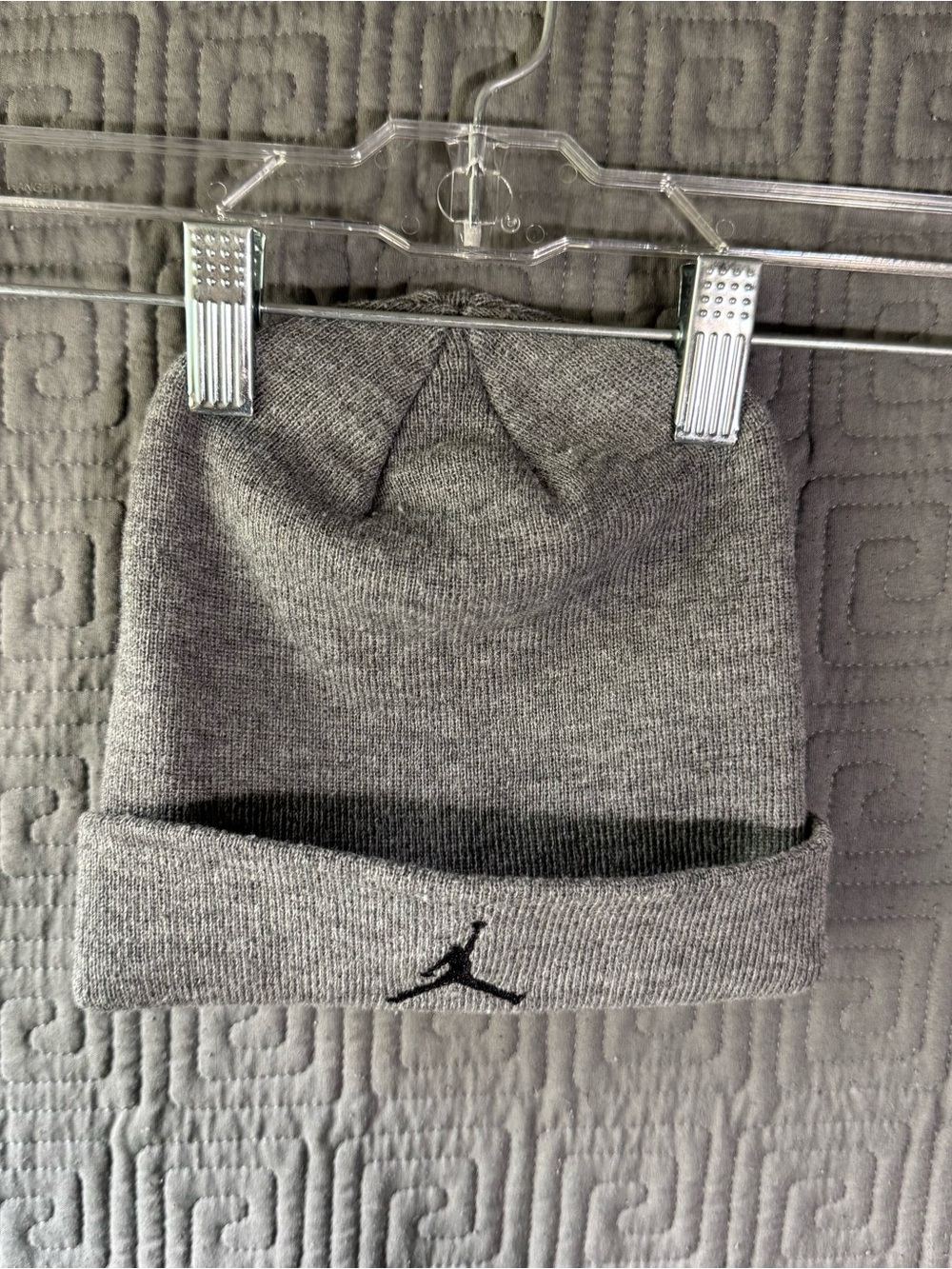 Jordan Brand Beanie Kids One Size Grey Gray 100% Acrylic